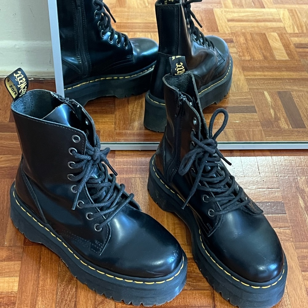Dr. Martens Shiny Black Women's Combat Boots